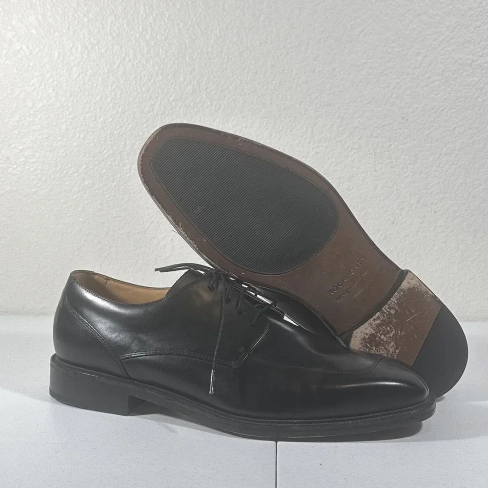 Rockport Style Leader 2 Men Size 13 M Black Leather Split Toe Oxford Dress Shoes